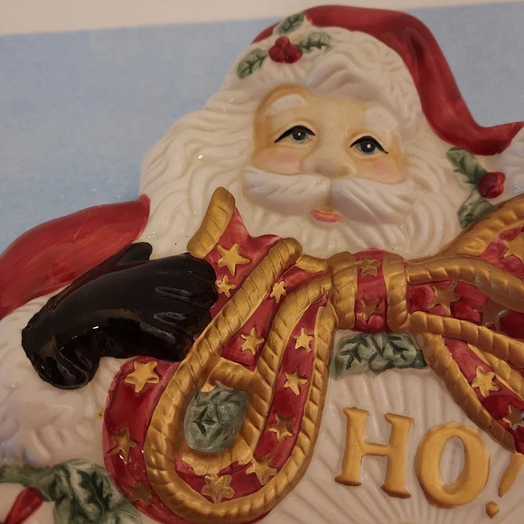 Fitz and Floyd Holiday Ho Ho Ho Santa Clause Canape Decor Plate - Picture 2 of 11